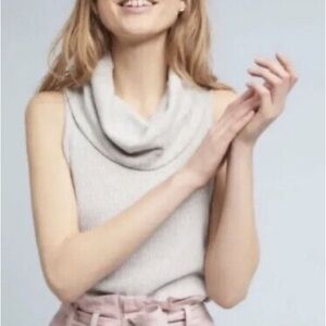Anthropologie Gray Cowl Neck Sweater